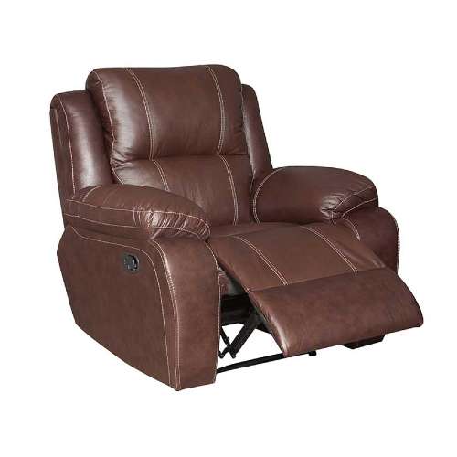 RECLINER LYLA FULL LEATHER TOBACCO BROWN